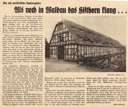 Bericht aus der Kasseler Post zur Zehntscheune Waldau